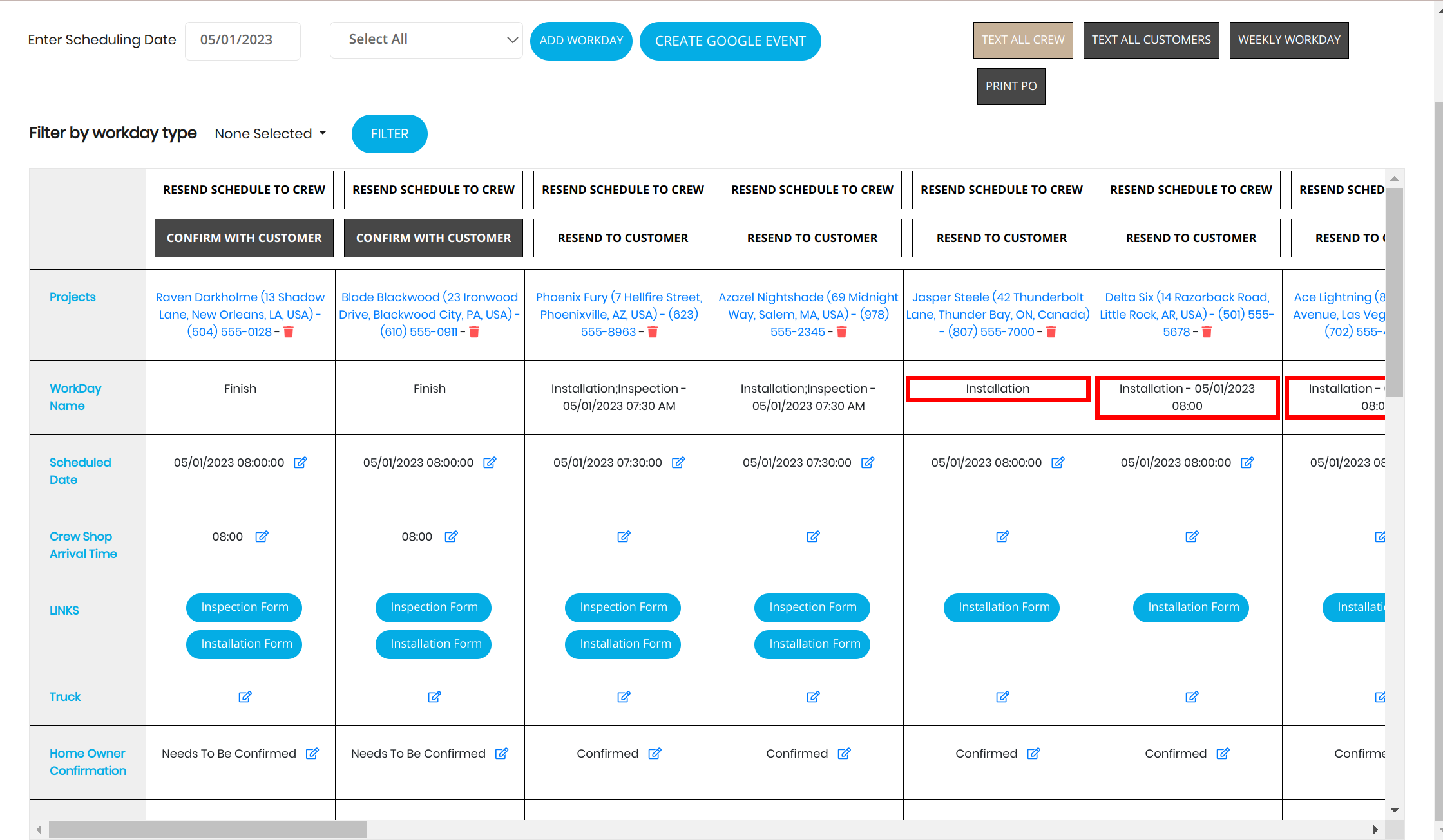 Company Scheduling System